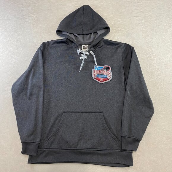 Ak Other - AK Sport Athletic Knit Hockey Heroes Weekend Patch Lace Neck Hoodie Size M